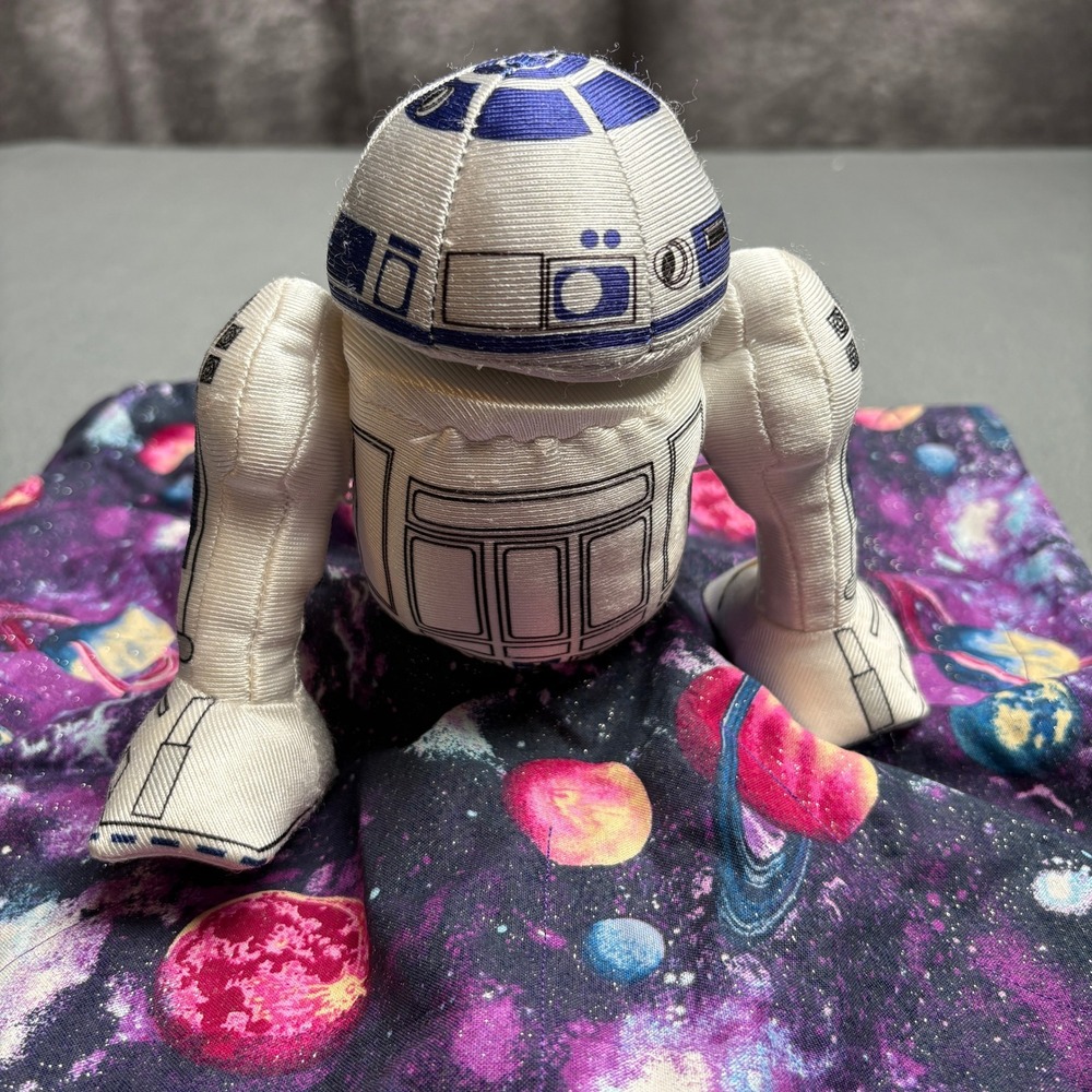 Star Wars R2-D2 Plush Lovey‎ Security Blanket Galaxy Planet Purple White